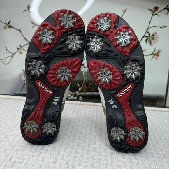 FootJoy Womens Size 8.5M Green Joys Golf Shoes White & Tan Leather - Picture 7 of 8